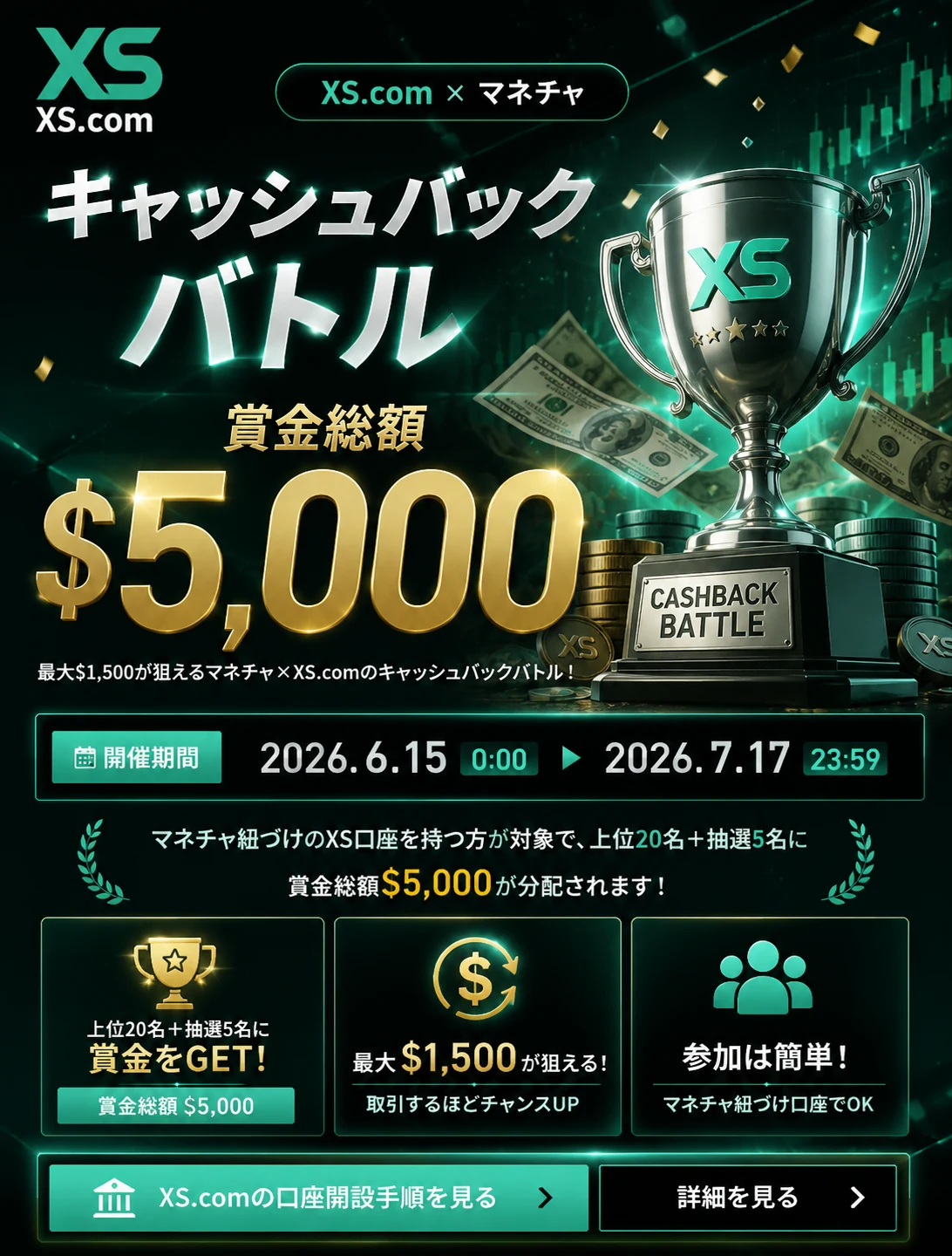 XS.com 賞金総額$5,000 CBバトル