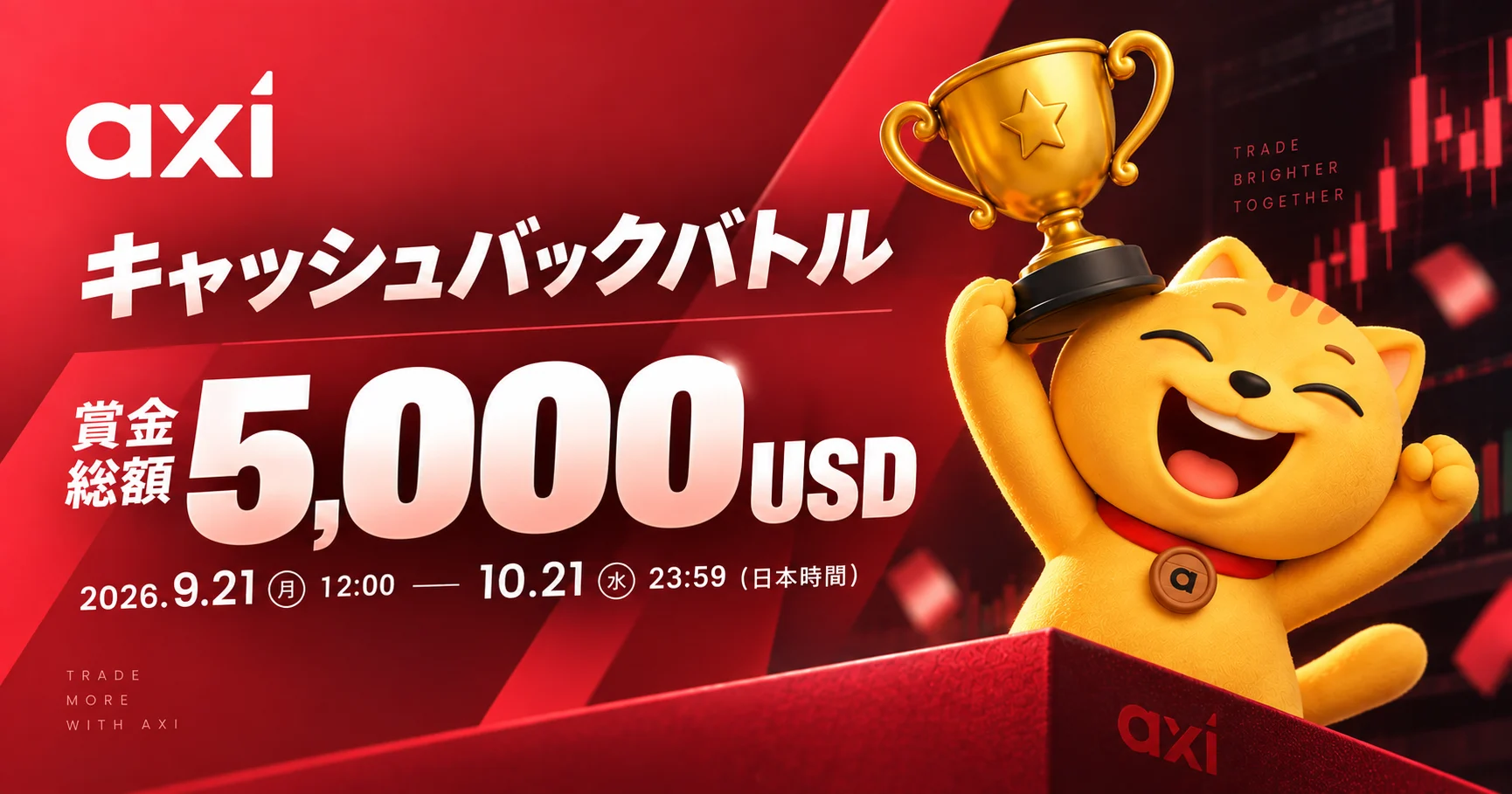 【Axi × マネチャ】タイアップ 賞金総額$5,000 キャッシュバックバトル