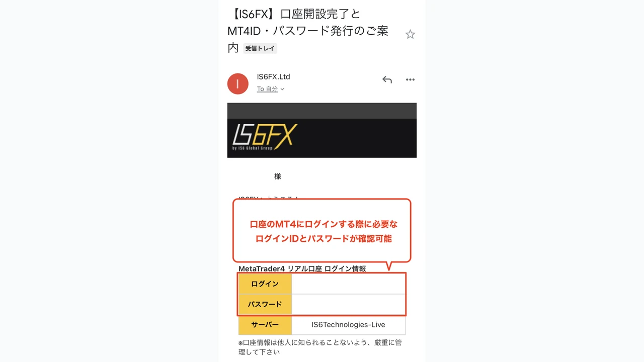 IS6FX 口座開設 ログインIDとパスワードを取得する