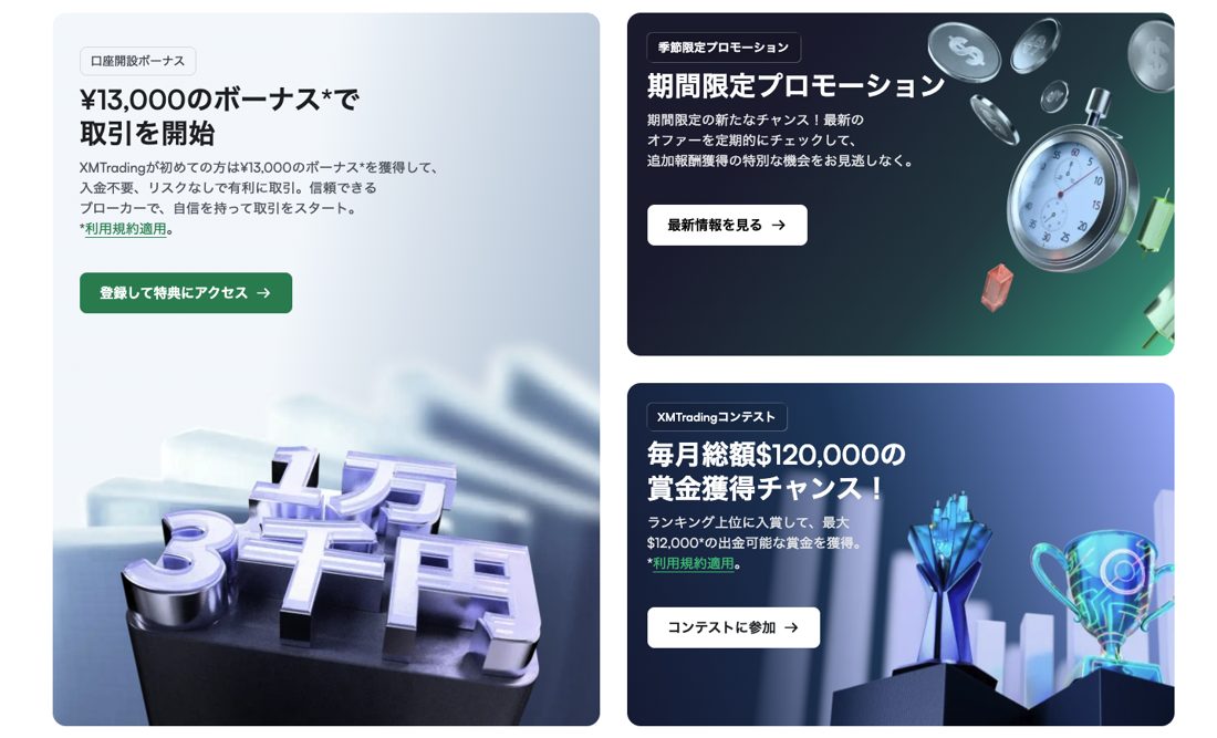XMTradingの期間限定キャンペーン（公式サイトより・2026年6月時点）